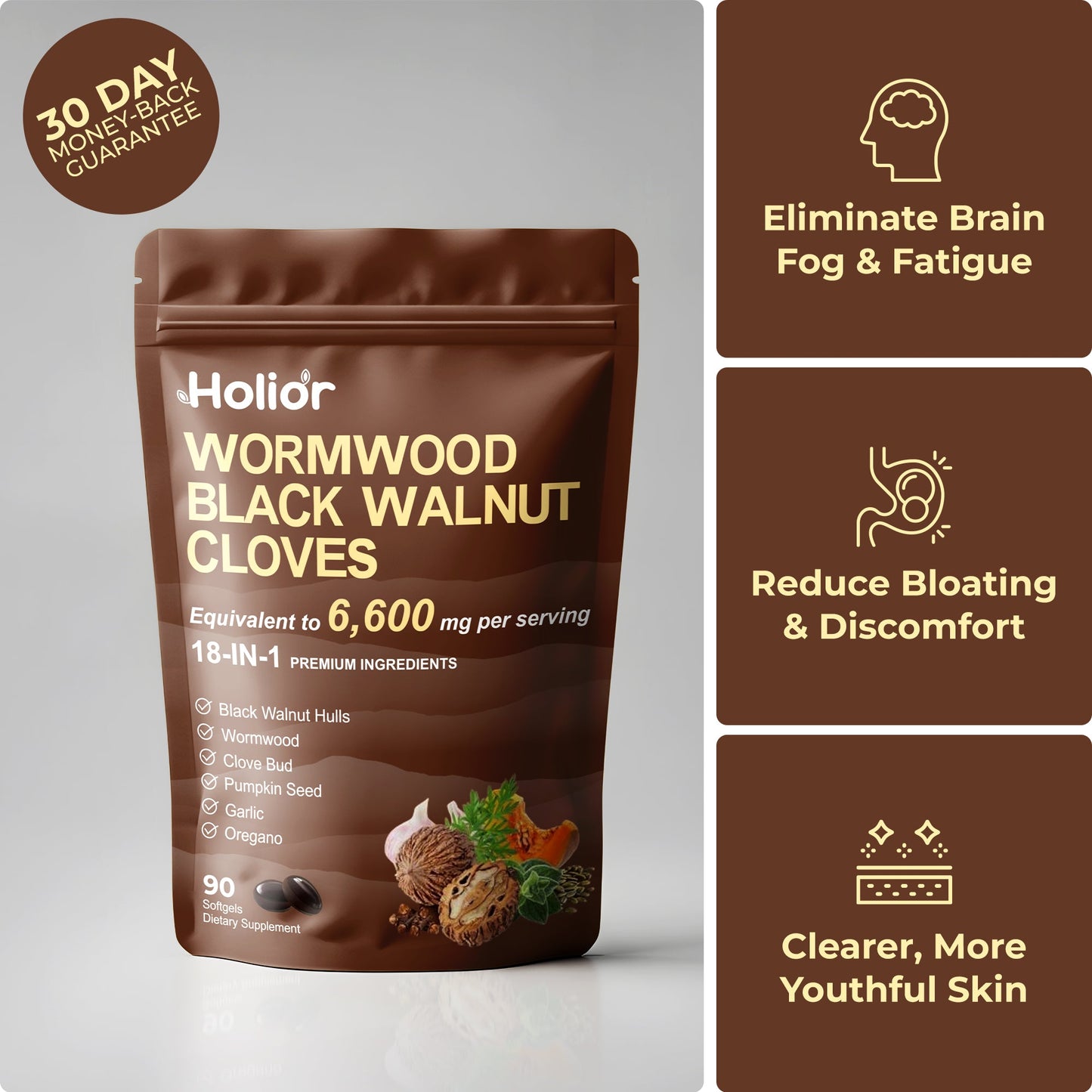 Wormwood Black Walnut Pumpkin Seed and Clove Softgels temporary reference image
