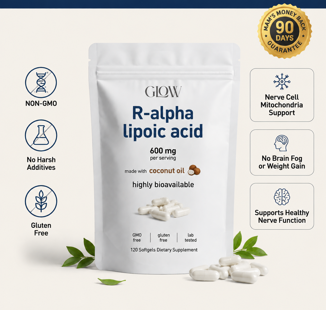 R-Alpha Lipoic Acid — 600mg Pure R-Form Softgel